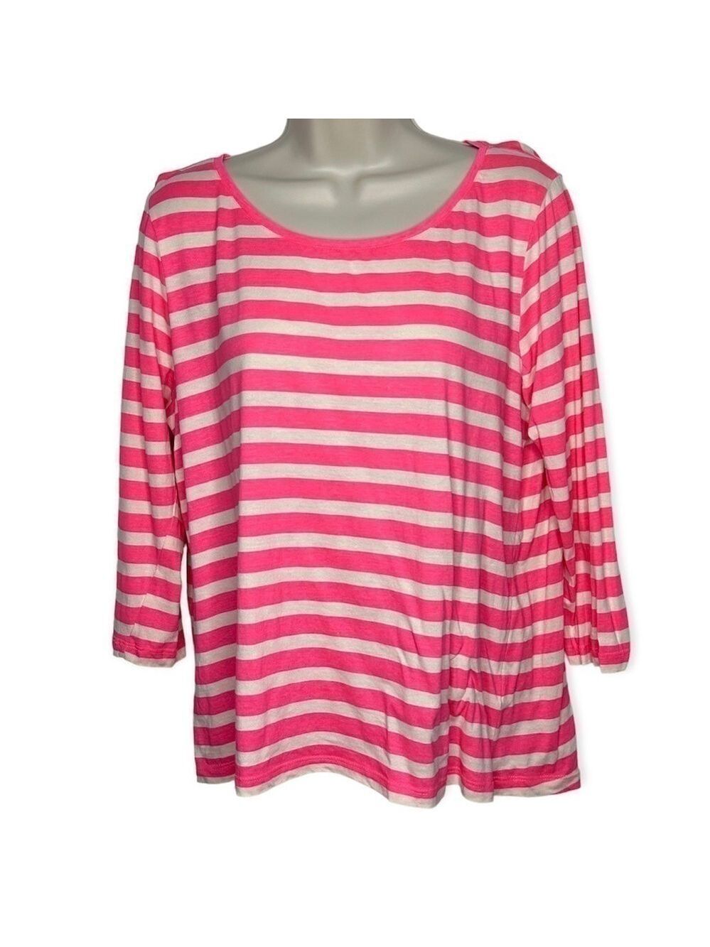 H&M Basic Pink Striped Top M